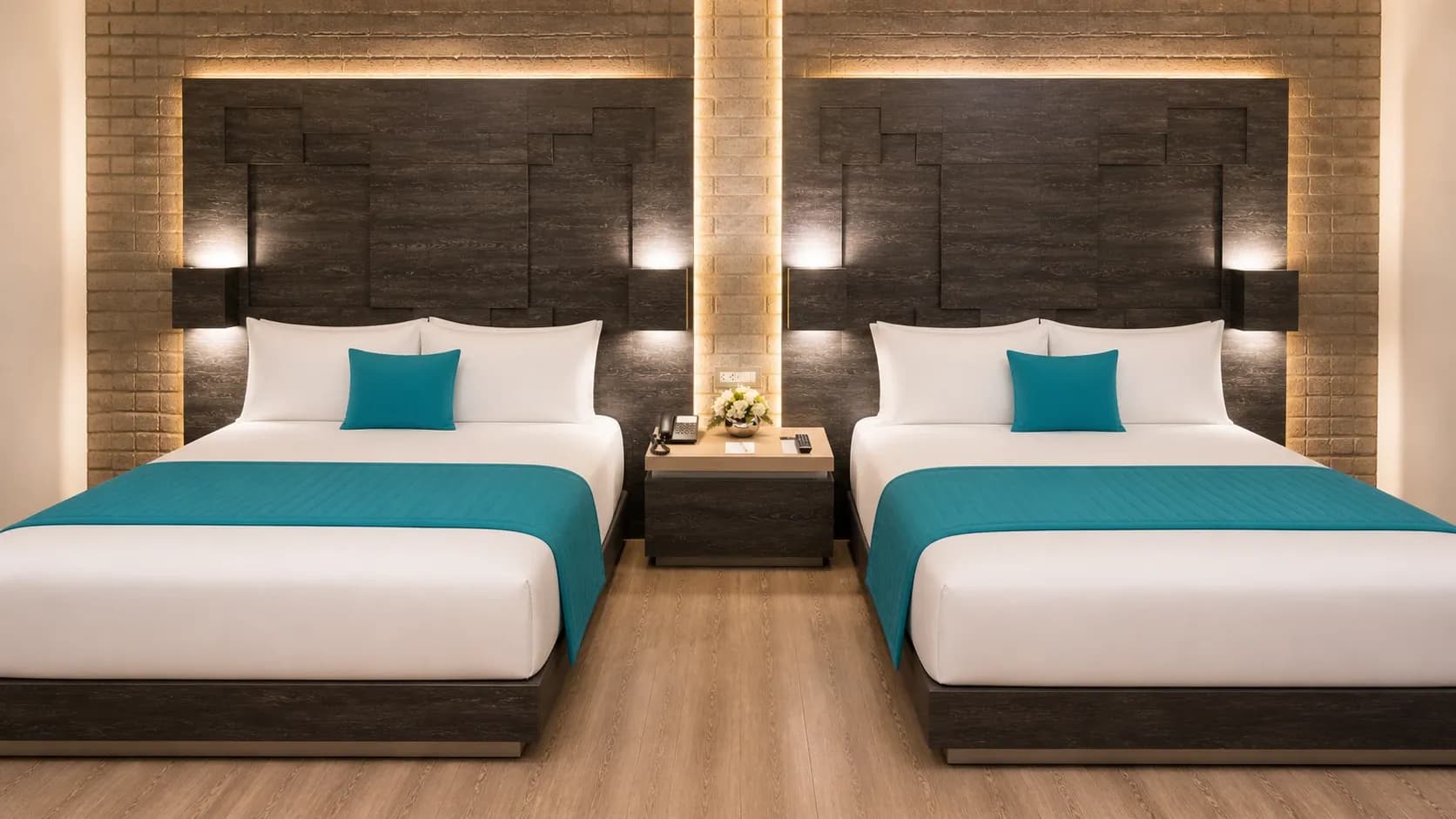 Deluxe Double Room with two double beds at Hotel Punto MX.